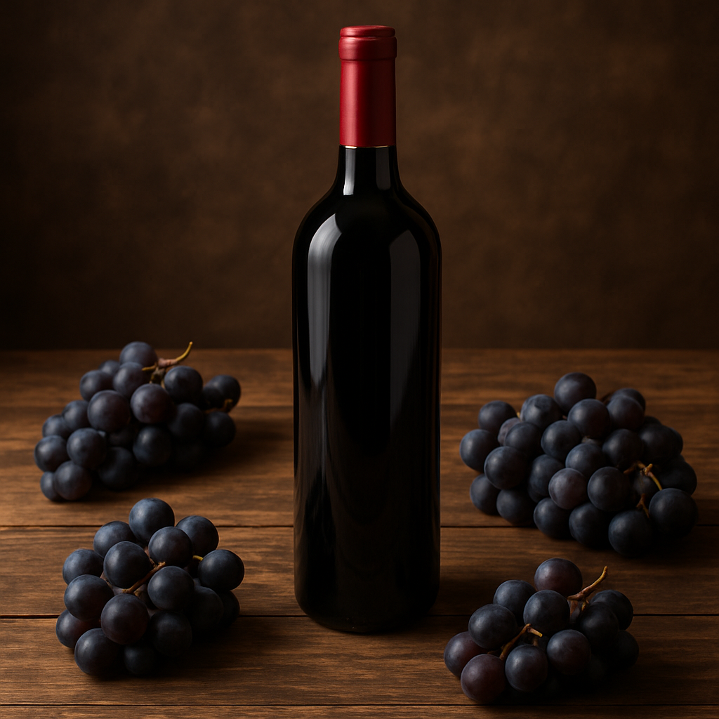 A bottle of red wine