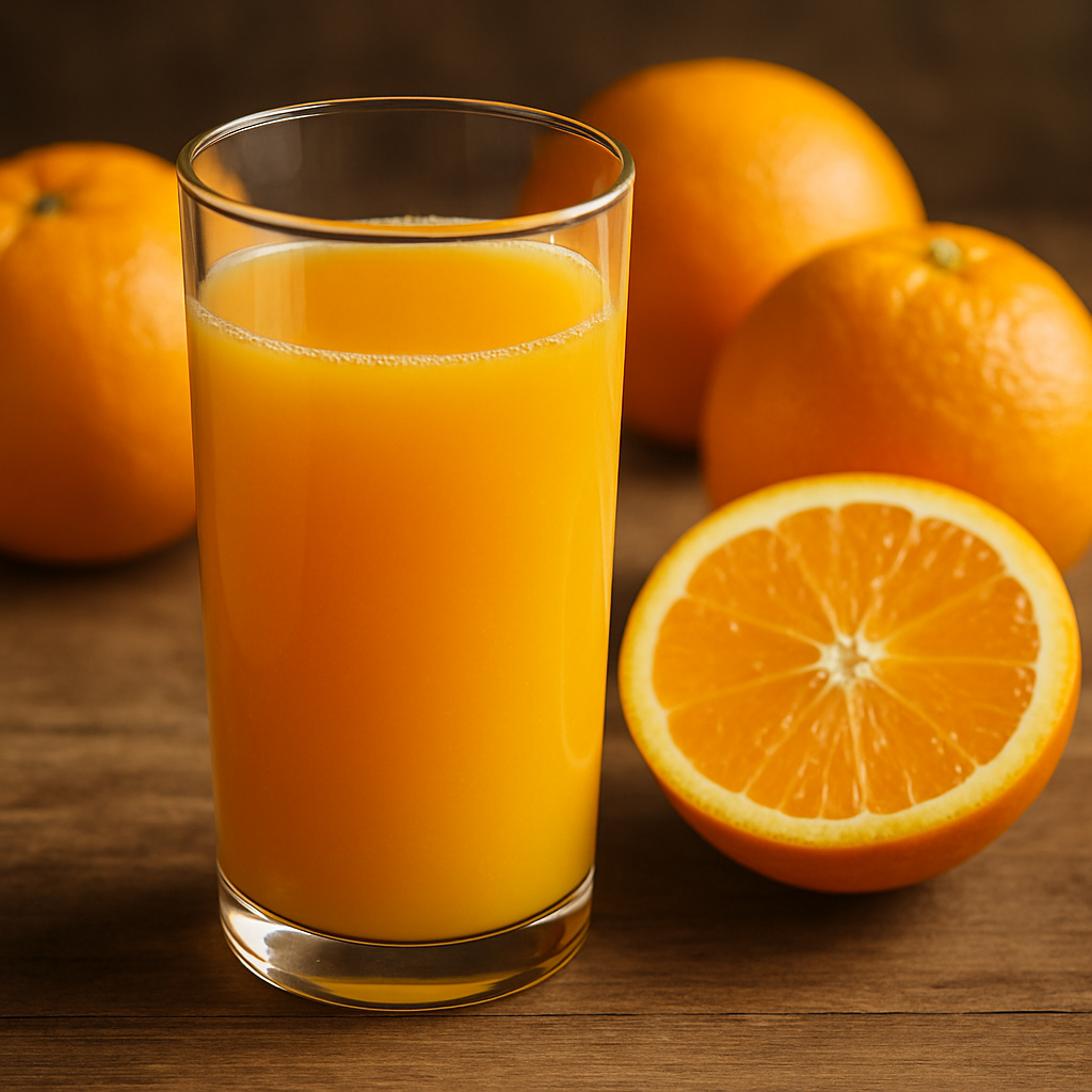 A glass of orange juice